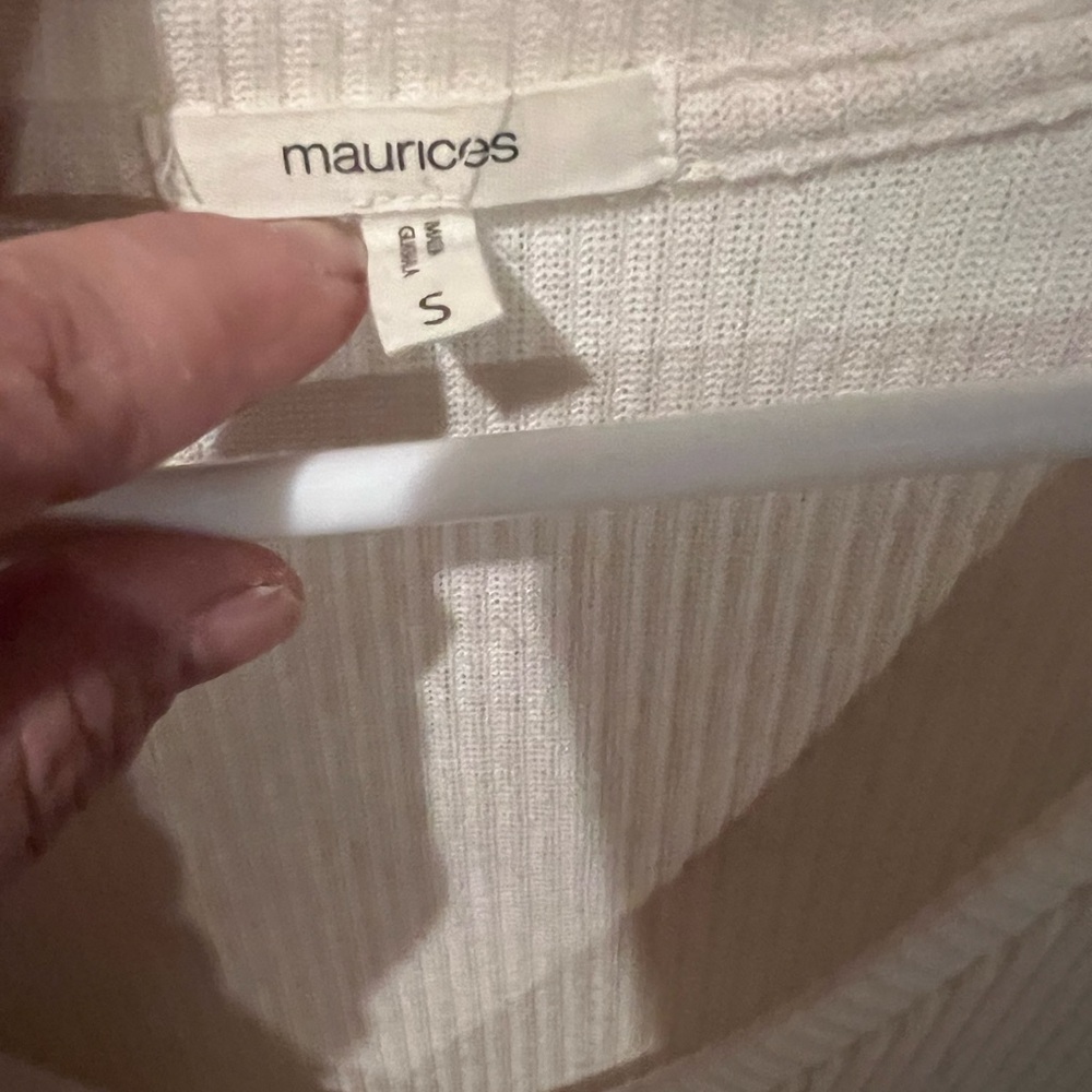 Maurices Ivory Button-Down Ribbed Top - Picture 2 of 4